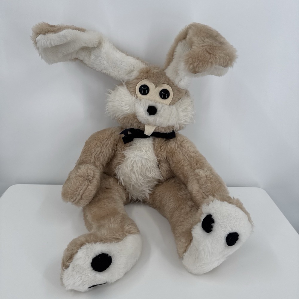 Haan Crafts Plush Rabbit UNIQUE Vintage Handmade‎ Stuffed 26" RARE